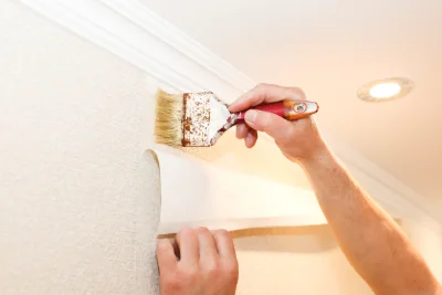 Pose de papier peint à Brethel — revêtements muraux et toiles de verre